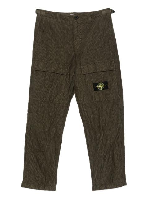 wrinkled corduroy straight-leg trousers