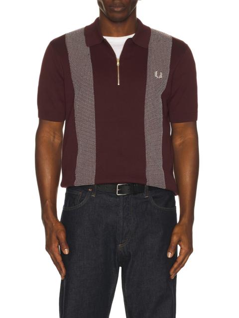 Panel Detail Knitted Polo Shirt