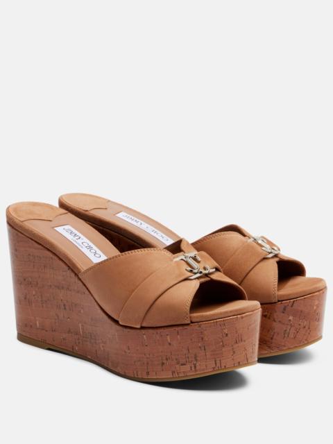 Leda suede wedge mules