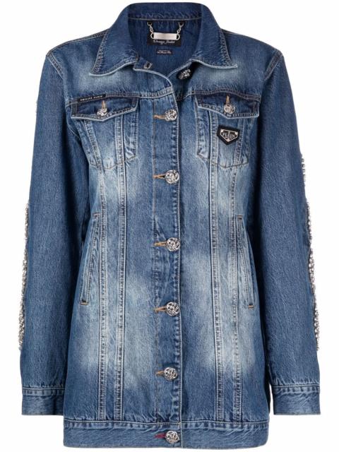 crystal-cable denim jacket