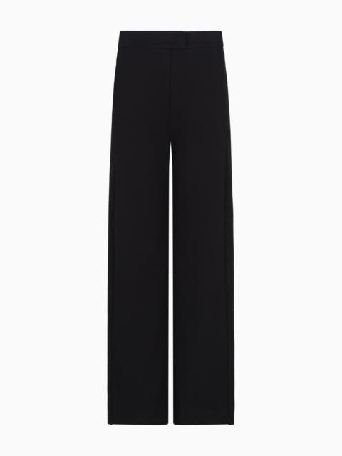 INTERLOCK JERSEY TROUSERS WITH BANDS AND MICRO STUDS