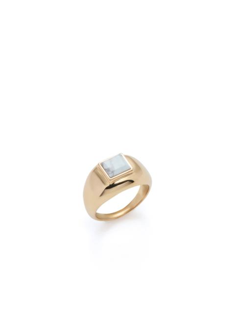 Medium Ring 18K Gold & Howlite Stone