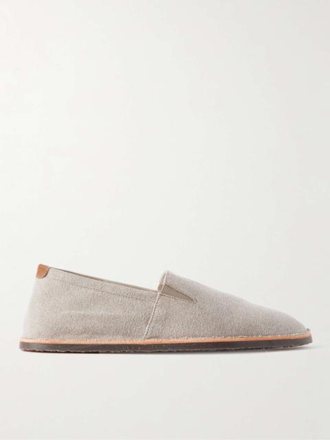 Suede-Trimmed Canvas Espadrilles