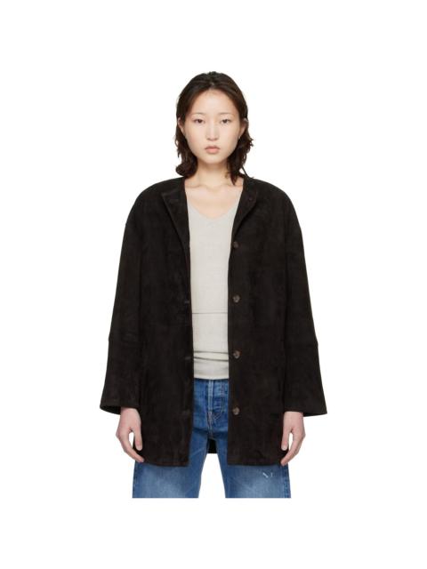 Brown Waren Oval Suede Coat