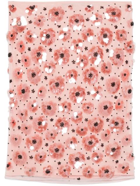 flower-sequins mini skirt