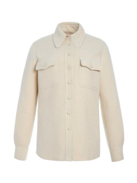 John Austin Shirt in Ivory Double-Face Recycled Cashmere Felt