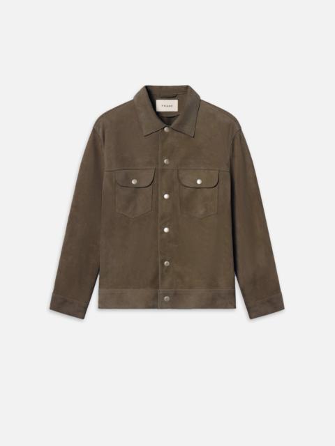 Suede Trucker Jacket in Mocha