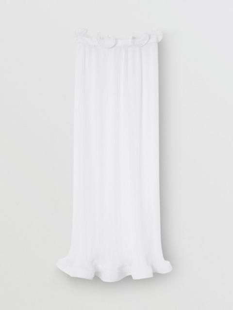 Ruffle Detail Chiffon Plissé Skirt