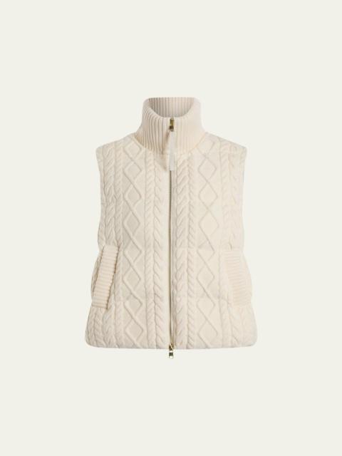 Irina Cable-Knit Puffer Vest