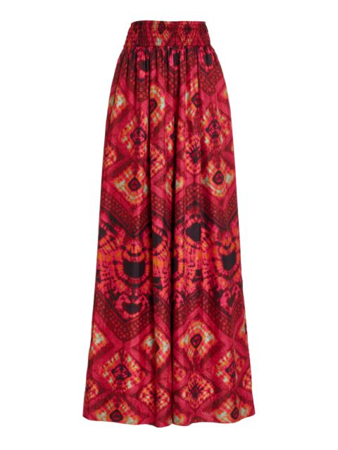 Clemence Silk Wide-Leg Pants floral