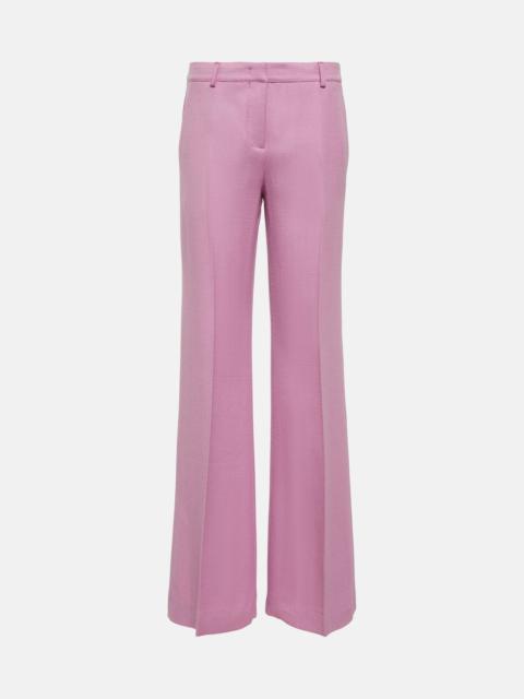 Wide-leg wool-blend pants