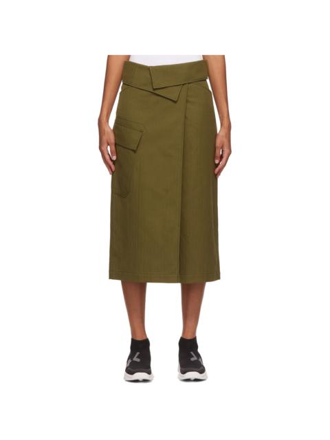 Khaki Soft Cotton Drill Wrap Skirt