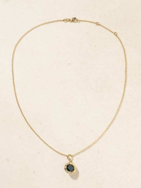 Internal Compass Belcher Chain 18-karat Gold Topaz Necklace