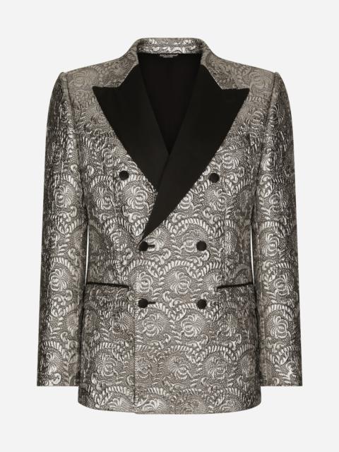 Sicilia double-breasted lamé jacquard tuxedo jacket