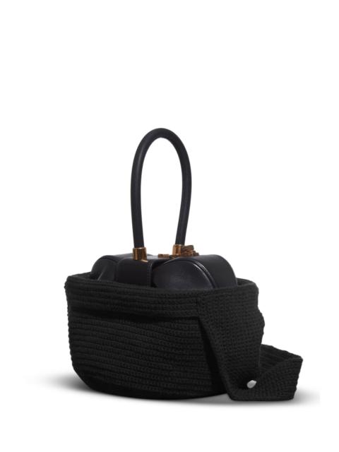 Crossover Knit Bag in Black Cashmere