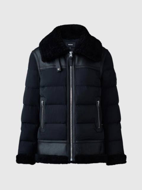 VANNA Mixed-media shearling down jacket