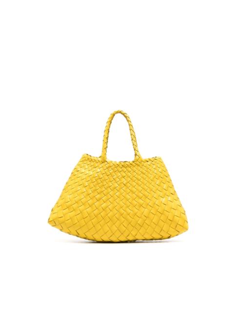 woven leather tote bag