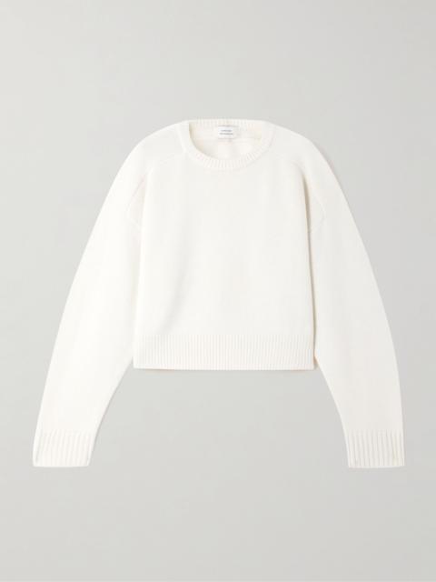 Bruzzi cropped wool and cashmere-blend sweater Ivory