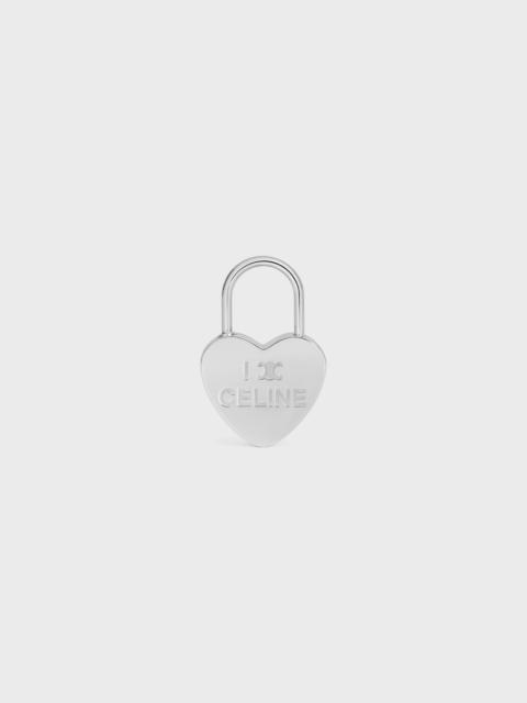 Celine Charms Heart Padlock in Brass with Rhodium Finish