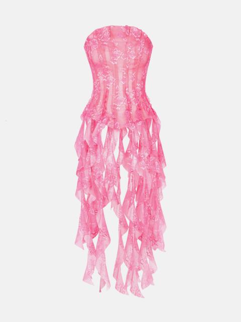 open lace back dress PINK ROSE Cut Out Long Sleeve Maxi Dress main image 0