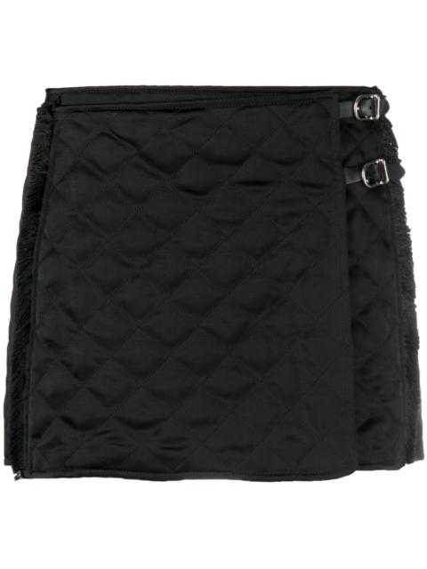 quilted wrap-style mini skirt