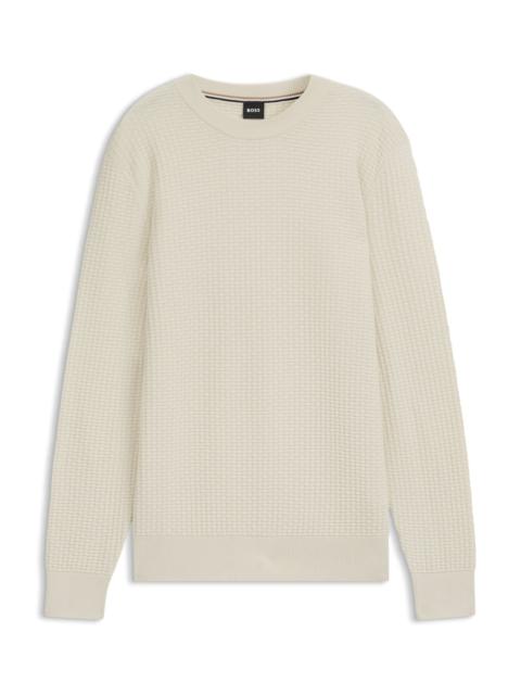 COTTON SWEATER WITH MIXED STRUCTURES