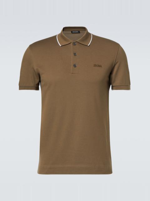 Cotton-blend polo shirt