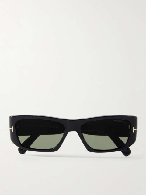 Rectangular-Frame Acetate Sunglasses