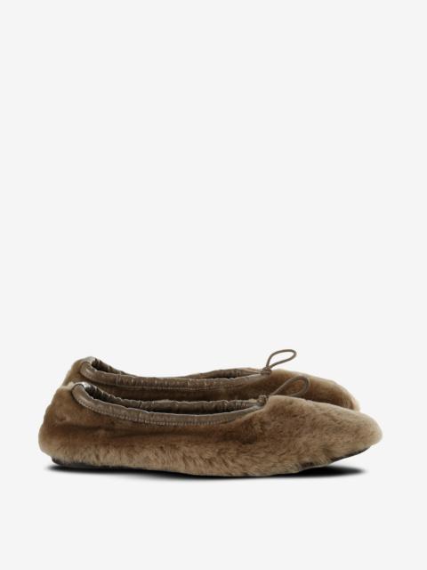 HEREU - Women Flat Pump Crafted In Shearling Lambskin