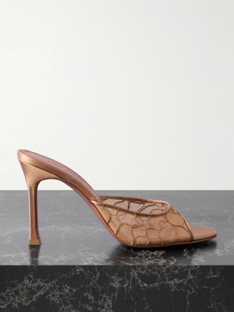 Alexa Satin And Corded-lace Sandals