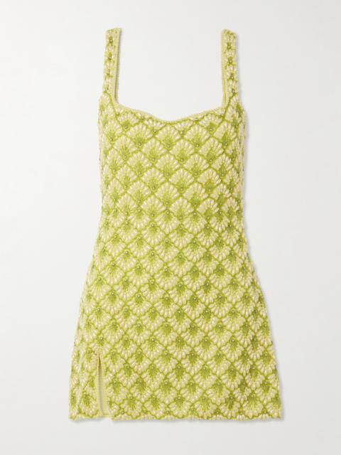 Ariel Embellished Beaded Tulle Mini Dress