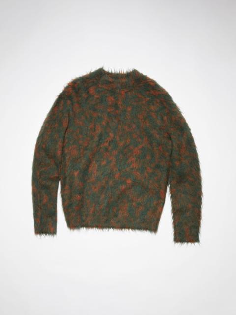 Crew neck jumper - Forest Green/Orange