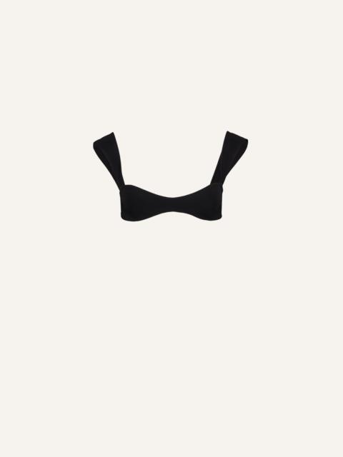 Retro bustier swim top in black