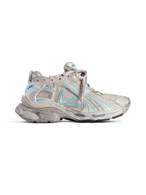 Women's Runner Sneaker in Taupe/blue