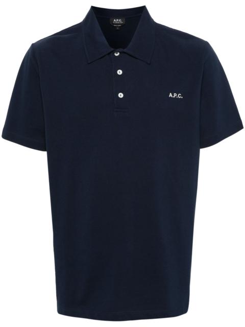 A.p.c. Logo-embroidered Cotton Polo Shirt