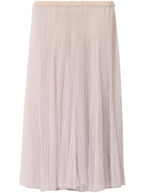 plissé-effect midi skirt