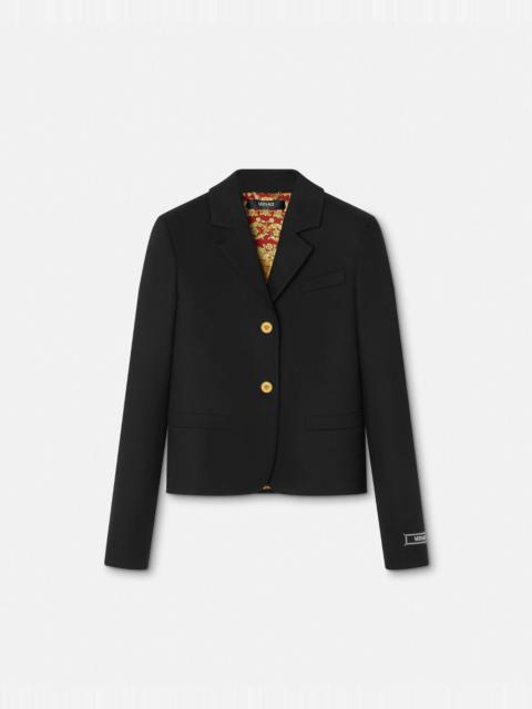Gabardine Crop Boxy Blazer