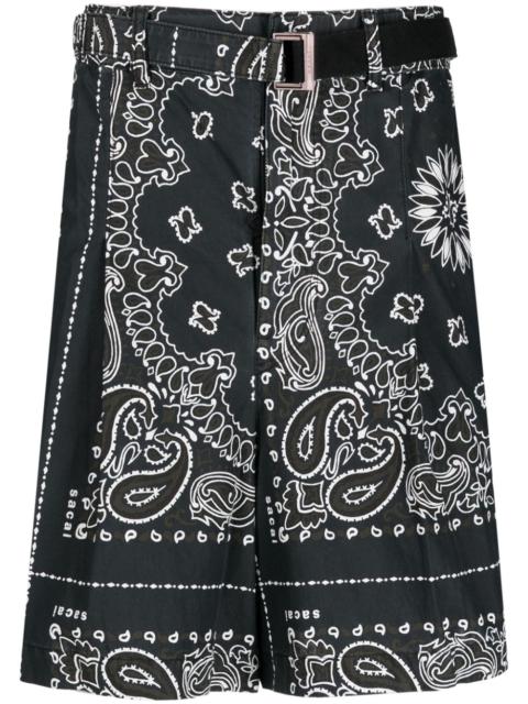 bandana-print cotton shorts