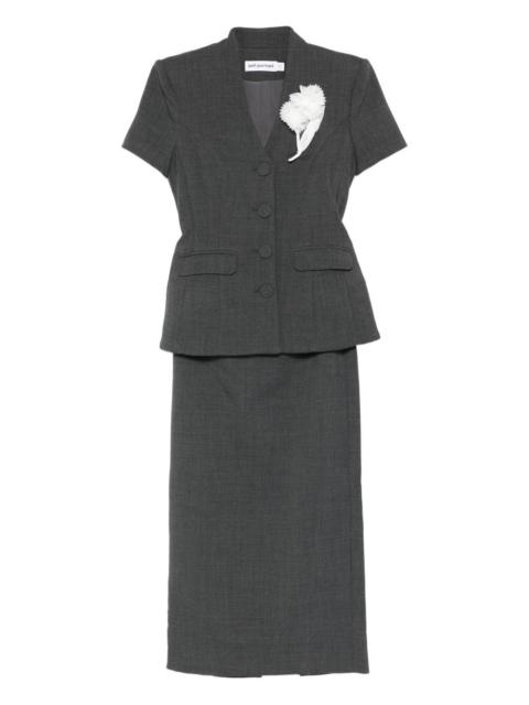 flower detail suit skirt