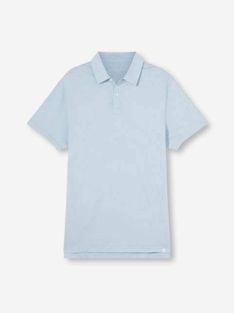 Men's Polo Shirt Ramsay 2 Pique Cotton Tencel Sky