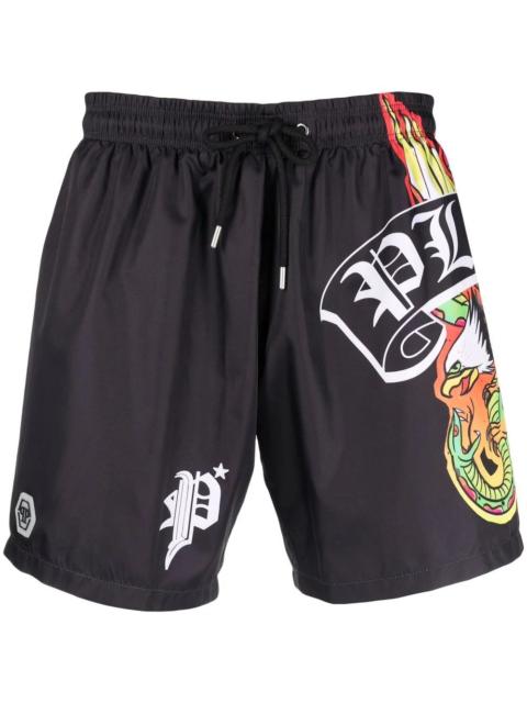 logo-print swim shorts