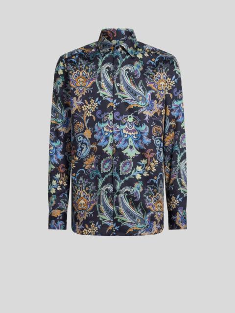 COTTON SHIRT WITH ALL-OVER FLORAL PRINT