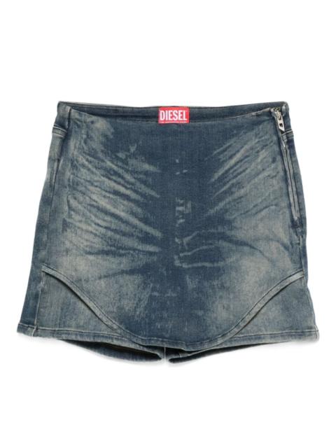 acid-wash denim shorts