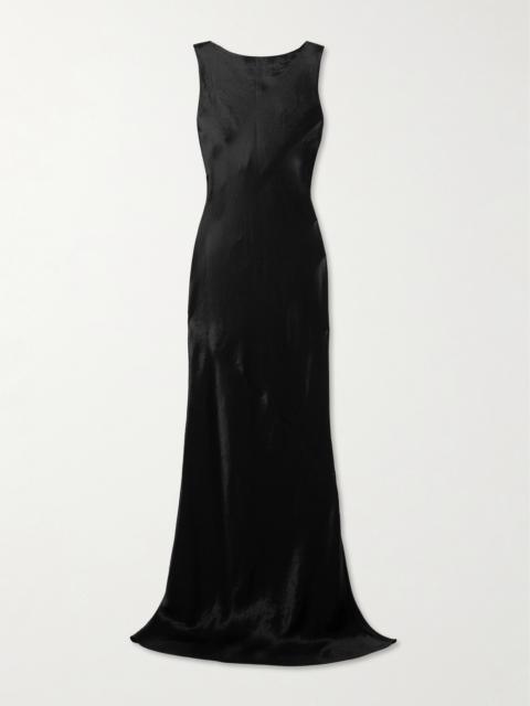 Draped Hammered-satin Gown