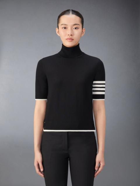 Fine Merino Wool 4-Bar Relaxed Fit Turtleneck