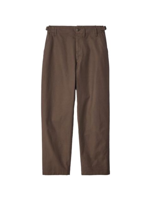 tapered pants in heavy cotton twill