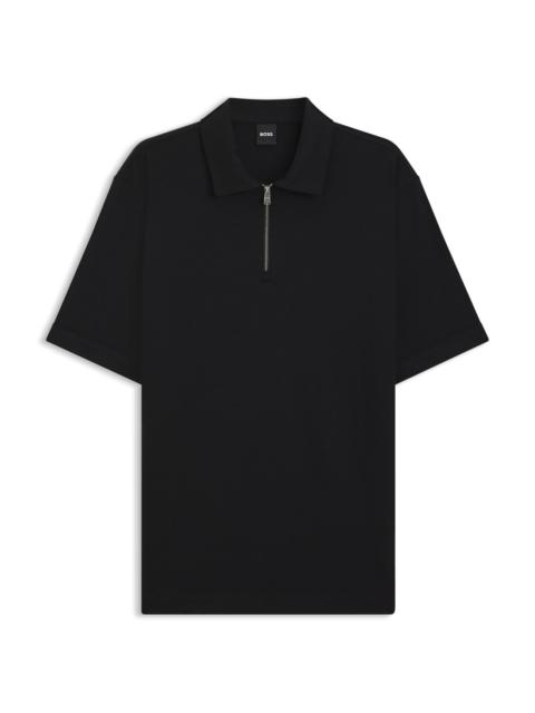 ZIP-NECK POLO SHIRT WITH PIQUÉ WEAVE