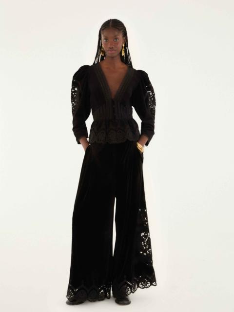 Black Artichoke Heart Richelieu Pants