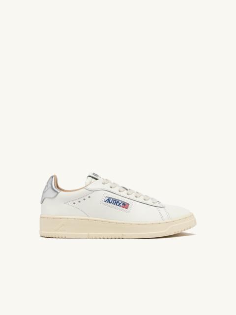 DALLAS LOW SNEAKERS IN WHITE AND SILVER LEATHER