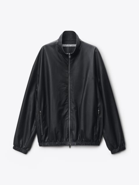 Track Jacket in Bonded Leather